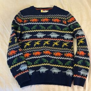 Boys 9-10 Biden sweater in adorable dinosaur fairisle design.